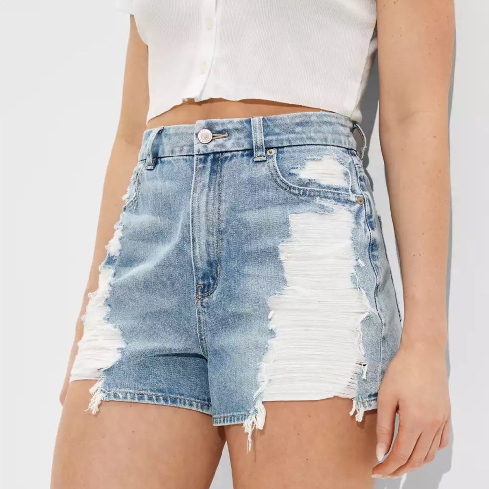 American Eagle Curvy Denim Mom Shorts